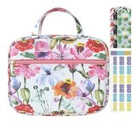 Funda para la Biblia para mujer, patrón floral de cuero sintético con marcadores de la Biblia y asa, se adapta a Biblia de estudio de tamaño estándar, regalo para mamá, dama e hija, 10.2 x 2.7 x 7.5