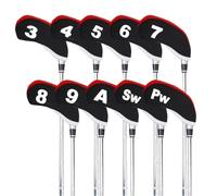 Funda para la Cabeza de un Hierro de Golf 10 unids/Set Cubierta Club de Golf for planchas Cabeza Hierro 3 4 5 6 7 8 9 ASP Accesorios(Red)