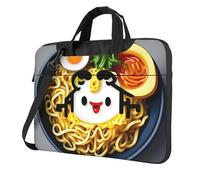 Funda para laptop con estampado de fideos y ramen, funda portátil de un solo hombro, compatible con 13 a 15.6 pulgadas, Negro -, 13 inch