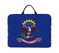 Funda para laptop de 35.6 cm, resistente al agua, con estampado de la bandera del estado de Dakota del Norte, para hombres y mujeres
