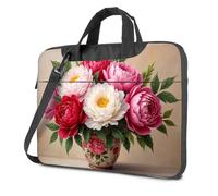 Funda para laptop, diseño floral de armonía: un ramo de peonías en un jarrón decorativo, bolsa para laptop, mochila de viaje para laptop, color, 29x40cm