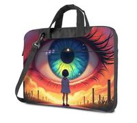 Funda para laptop Girl Gazing At The Giant Eye, bolsa de mano para laptop, Color, 26x36cm