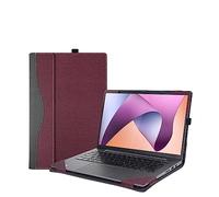 Funda para laptop Lenovo IdeaPad Flex 5 14ALC7 14IAU7 14IRU8 14ABR8 de 14 pulgadas, funda protectora de piel sintética 2 en 1 con soporte para bolígrafo y agujero de disipación de calor (rojo vino)