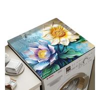 Funda Para Lavadora, Alfombra Impermeable Para Lavadora Cubiertas Para Secadora Parte Superior Nevera Cubierta Antipolvo, Con Diseño Floral, Para Lavadora, Frigorífico, Cocina (Size:50*50CM,Color:F)