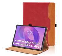 Funda para Lenovo Idea Tab 11 Pulgadas Tablet 2025 TB-336ZU TB-336FU PU Cuero Flip Tableta Carcasa con Bolsillo y Soporte para bolígrafo Múltiple Ángulo Soporte Cubierta con Supporto Funzione-Rojo