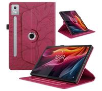 Funda para Lenovo Idea Tab Pro 12.7 Pulgadas 2025 / Lenovo Tab P12 Pro (2. Generation) Cover PU Leather Ángulos Ajustables Tablet FILP Case con Rotación de 360 Grados Carcasa y Función Soporte, Rojo