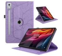 Funda para Lenovo Idea Tab Pro 12.7 Pulgadas 2025 / Lenovo Tab P12 Pro (2. Generation) Cover PU Leather Ángulos Ajustables Tablet FILP Case con Rotación de 360 Grados Carcasa y Función Soporte,Morado