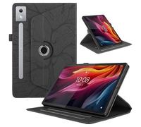 Funda para Lenovo Idea Tab Pro 12.7 Pulgadas 2025 / Lenovo Tab P12 Pro (2. Generation) Cover PU Leather Ángulos Ajustables Tablet FILP Case con Rotación de 360 Grados Carcasa y Función Soporte, Negro