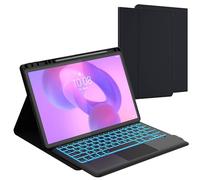 Funda para Lenovo Idea Tab Pro Tablet de 12,7 pulgadas con teclado - Iluminación 7 colores extraíble Trackpad Cover - Teclado QWERTZ alemán iluminado con soporte para bolígrafo para Lenovo Idea Tab