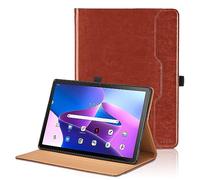 Funda para Lenovo Tab M10 Plus 3rd Gen 10.6'' 2022 (Modelos: TB125FU /TB128FU) PU Leather Ángulos Ajustables Tablet Case con Supporto Funzione y Bolsillo, Auto Reposo/Activación - Marrón