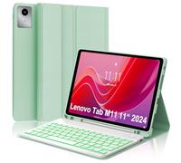 Funda para Lenovo Tab M11 2024 de 11 pulgadas con teclado - 7 colores retroiluminados, funda de teclado desmontable inalámbrica para Lenovo Tab M11 de 11 pulgadas TB-330FU, soporte para bolígrafo