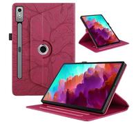 Funda para Lenovo Tab P12 12.7 Pulgadas 2023 (TB-370F) Cover PU Leather Ángulos Ajustables Tablet FILP Case con Rotación de 360 Grados Carcasa y Función Soporte, Rojo