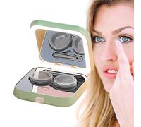 Funda Para Lentes De Contacto - Funda Para Limpiador De Lentes | Kit De Lentes De Viaje Portátil | Lavadora De Lentes Con Espejo Y Pinzas | Rondel