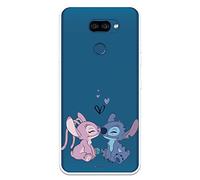 Funda para LG K40s Oficial de Lilo & Stitch - Angel & Stitch Beso para Proteger tu móvil. Carcasa para LG de Silicona Flexible con Licencia Oficial de Disney