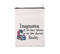 Funda para libro de películas inspirada en Alice, para amantes de Alicia, cubierta de libro de Cheshire, cita de gato loco, regalo de libro, regalo de cuento de hadas para fanáticos (Imagination BM)