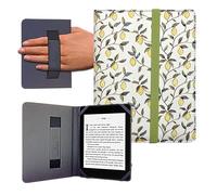 Funda para Libro electrónico eReader eBook de 6 Pulgadas - Kobo, Woxter, Tagus, BQ, Energy, SPC, Inves, Papyre, Wolder, Nolim - 6" Universal - elástico (Limones2)