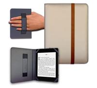 Funda para Libro electrónico eReader eBook de 6 Pulgadas - Woxter, Tagus, BQ, Energy, SPC, Inves, Papyre, Wolder, Nolim - 6" Universal - elástico (Beige)