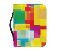 Funda Para Libros Amarillo, Naranja, Verde Funda Bíblica De Cuero Pu, Lavable Duradera Cremallera Y Muchos Bolsillos Interiores Funda Protectora Para Libros Mujeres Y Hombres 25.9x4.6cm