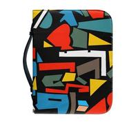 Funda Para Libros Azul Naranja Funda Bíblica De Cuero Pu, Lavable Duradera Cremallera Y Muchos Bolsillos Interiores Funda Protectora Para Libros Mujeres Y Hombres 25.9x4.6cm