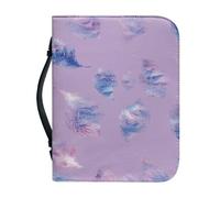 Funda Para Libros Azul Púrpura Funda Bíblica De Cuero Pu, Lavable Duradera Cremallera Y Muchos Bolsillos Interiores Funda Protectora Para Libros Mujeres Y Hombres 30.5x6.1cm