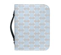 Funda Para Libros Círculo Azul Funda Bíblica De Cuero Pu, Lavable Duradera Cremallera Y Muchos Bolsillos Interiores Funda Protectora Para Libros Mujeres Y Hombres 25.9x4.6cm