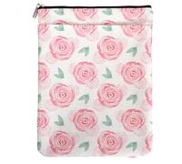 Funda para libros con patrón de rosas de acuarela para mujeres, hermanas, abuela, madrina, lectores, bibliotecaria con cremallera y asa de bolsillo frontal, impermeable, funda para libros, regalos