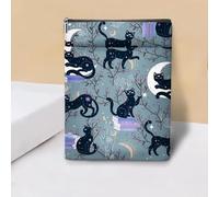 Funda para Libros de Gato Luna Planta, Regalos para Amantes de los Libros Funda con Cremallera y Bolsillo Frontal, 29,2x22,4 cm Protector de Cubiertas de Libros de Lona para Amantes de Gatos Bookish