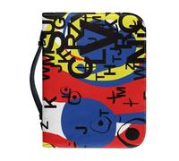 Funda Para Libros Negro Azul Funda Bíblica De Cuero Pu, Lavable Duradera Cremallera Y Muchos Bolsillos Interiores Funda Protectora Para Libros Mujeres Y Hombres 25.9x4.6cm