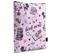 Funda para libros para amantes de libros, protector de libros nerd, fundas para libros de tapa blanda, tela lavable, fundas para libros con cremallera, tamaño mediano de 28 x 22 cm