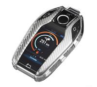 Funda para llave BMW Serie 7 y Serie 5, carcasa para llaves inteligentes, protección integral contra daños (transparente + blanco)
