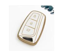 Funda para Llave Coche con 3/4 Botones Accesorio Protector para Hyundai para Genesis para Grandeur HG para Santa Fe 3DM IX45 para Equus para Azera(White Case 3btns)