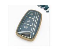 Funda para Llave Coche con 3/4 Botones Accesorio Protector para Hyundai para Genesis para Grandeur HG para Santa Fe 3DM IX45 para Equus para Azera(Blue Case 3btns)
