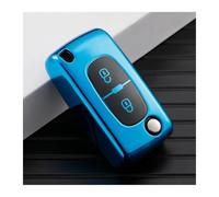 Funda para Llave Coche para Peugeot 107 207 307 308 407 607 206 4007 3008 Y 5008 para Citroën C2 C3 C4 C5 C6 C8 2/3 Botones TPU(2button Blue Cover)