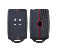 Funda para llave de coche con 4 botones para Renaul-t Clio Megane Koleos Kadjar Kangoo Twingo Talismán Captur Espace Dacia Duster Protector de llavero de silicona (rojo)