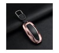 Funda para Llave De Coche con Cinturón Aleación De Aluminio Funda Protectora para Tesla para Model S para Model 3 para Model X Y para Model Y(Rose Gold S)