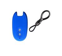 Funda para Llave De Coche con Llavero De Silicona para Suzuki para Solio para Wagon R para Tingray para Vitara 2 Botones(Blue Ovalchain)