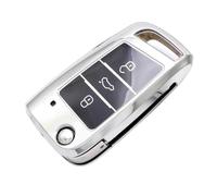 Funda para Llave De Coche con Llavero para Seat para Ibiza para León FR 2 para Ateca para Altea(Blanco)