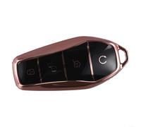 Funda para llave de coche de TPU para Qin Plus y para llaveros remotos Han EV con flexibilidad y estructura equilibradas (rosa)