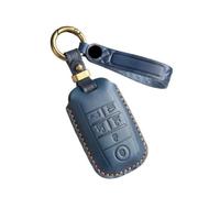Funda para Llave de Coche Funda de Cuero Genuino A+ para Llave de Coche Inteligente para Kia, para Sedona, para Grand para Carnival 2015+(Blue)