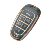 Funda para llave de coche Hyundai para Ioniq 5 para Solaris para Sonata para modelos híbridos, material de 6 botones que proporcionan acceso completo a los botones (gris)