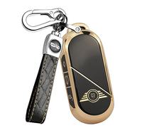 Funda para Llave de Coche para BMW Mini Cooper Countryman One 2023 2024,mandos a Distancia de aleación de Zinc, de Cuero, Resistente al Agua, con Llavero