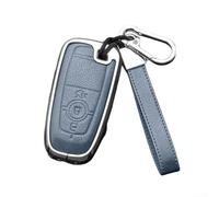 Funda para llave de coche para Ford Focus 4 para Explorer Trurus para Fusion F150 F250 F350 Ecosport Precision Fit 3 Button Remote Transmitter Shell (Azul+Plata)