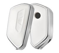 Funda para Llave de Coche para Golf 8 ID3 ID4 GTI GTE Seat Leon MK4 Tarraco Ateca & Skoda Octavia, Key Soft Case Cover Cubierta Protectora Llave Car Key Cover Carcasa,Silver