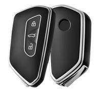 Funda para Llave de Coche para Golf 8 ID3 ID4 GTI GTE Seat Leon MK4 Tarraco Ateca & Skoda Octavia, Key Soft Case Cover Cubierta Protectora Llave Car Key Cover Carcasa,Bla-CK