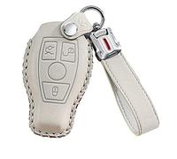 Funda para Llave de Coche para MercedesBenz A B C E G K R S Class AMG CLA GLA Vito CLA GLA ML GLE ML GLK,mandos a Distancia de aleación de Zinc, de Cuero, Resistente al Agua, con Llavero