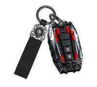 Funda para llave de coche para Toyota C-HR Camry 2018-2023 Highlander 2024 | Cyber Mecha - Funda de silicona de aleación de zinc para llave de coche Corolla Avalon GR86 con llavero de 2 botones