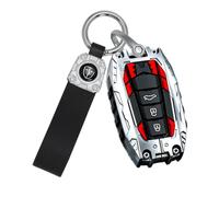 Funda para llave de coche para Toyota Corolla Avalon 2019-2022 GR86 2024 | Cyber Mecha - Funda de silicona de aleación de zinc para llave de coche 4Runner RAV4 Prius con llavero de 3 botones