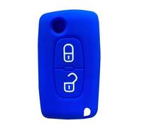 Funda para Llave de Coche Silicona TPU para Citroen C3 C Crosser para Peugeot 308 307 207 206 307S 307sw 407 607 3008 5008 Porta llaveros-Blue