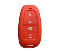 Funda para Llave de Coche Silicona TPU para Hyundai Santa Fe Tucson Nexo NX4 Atos Prime Solaris i30 2021-2022 Porta llaveros-A Model Red