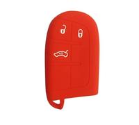 Funda para Llave de Coche Silicona TPU para Jeep Renegade Commander Cherokee Grand para Dodge JCUV para Fiat 500X para Dodge Challenger Porta llaveros-Red